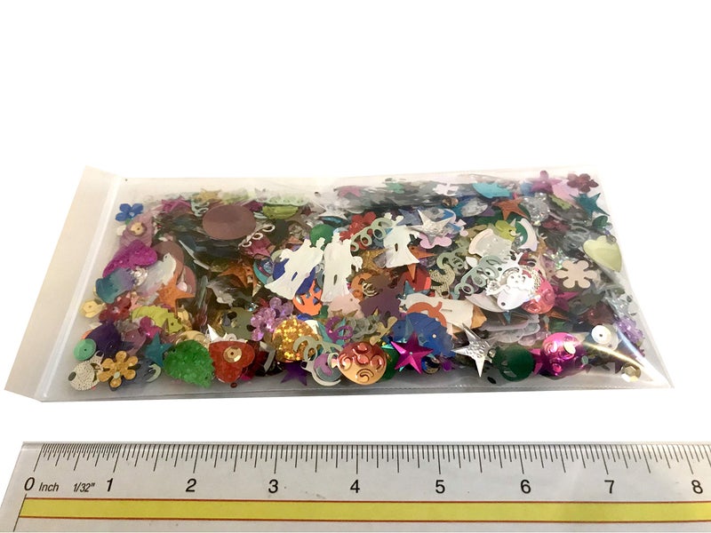 Golden Leaf Assorted Sequins & Spangles, Mixed Shiny Colors and Shapes 50 gr - Image 1
